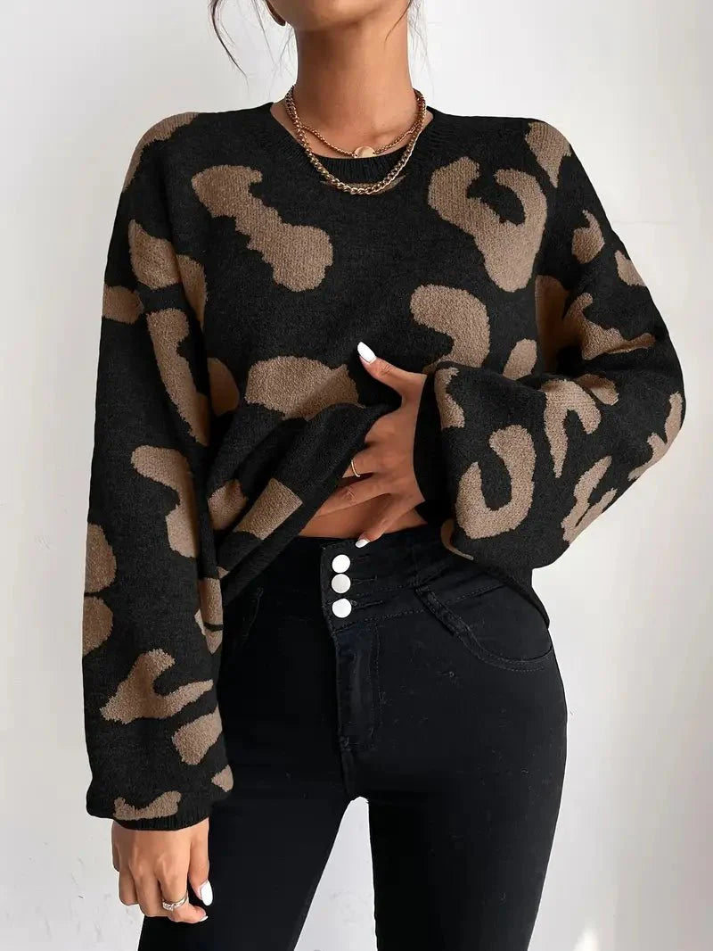 Evelyn | Oversized Animal Print Sweater