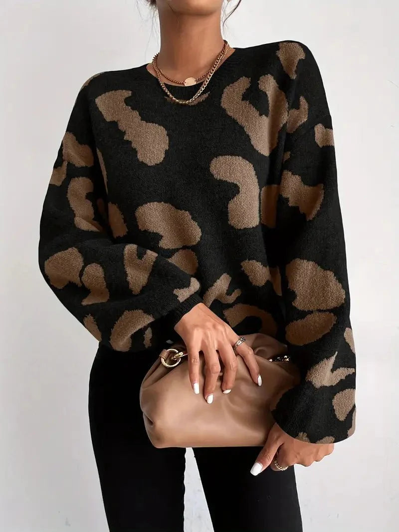 Evelyn | Oversized Animal Print Sweater