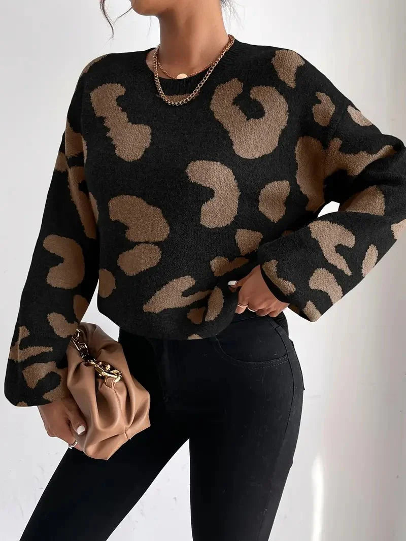 Evelyn | Oversized Animal Print Sweater