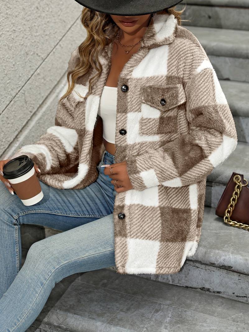 Rosie | Plaid Fleece Jacket