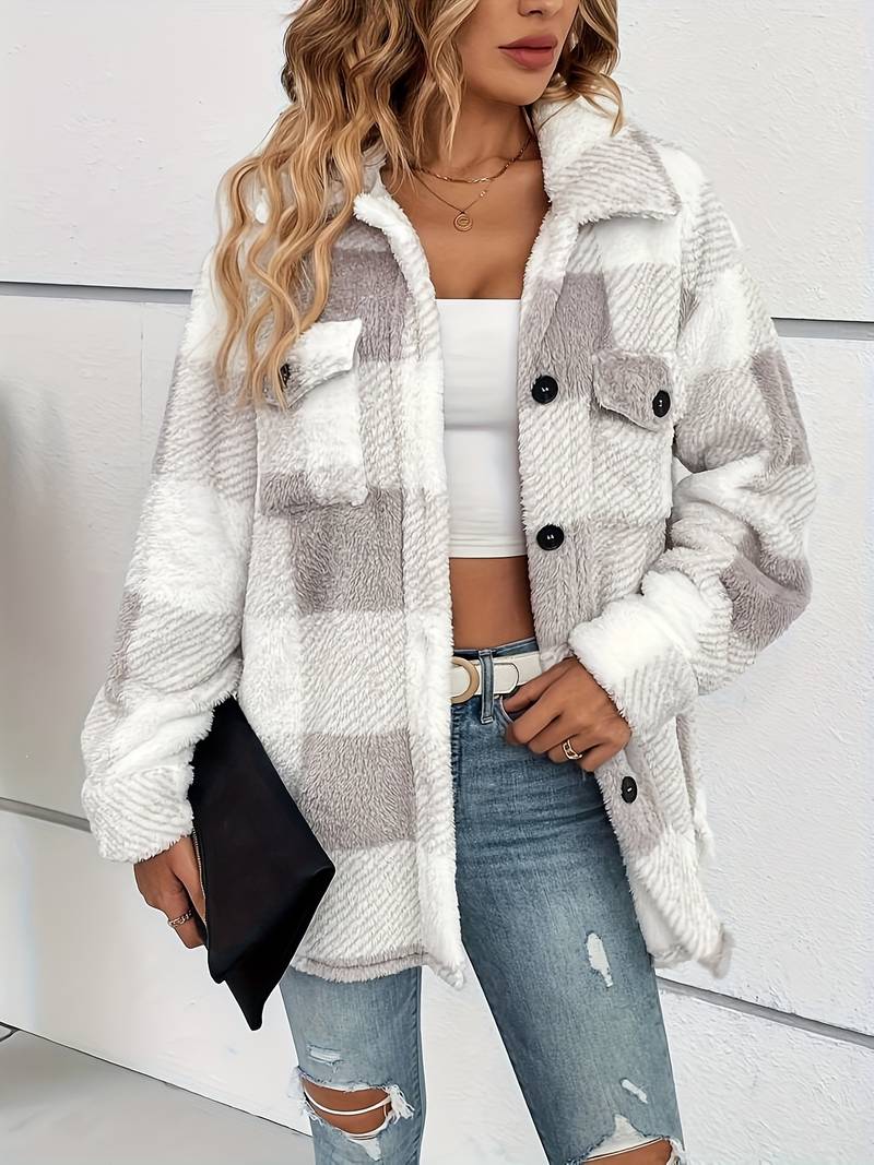 Rosie | Plaid Fleece Jacket