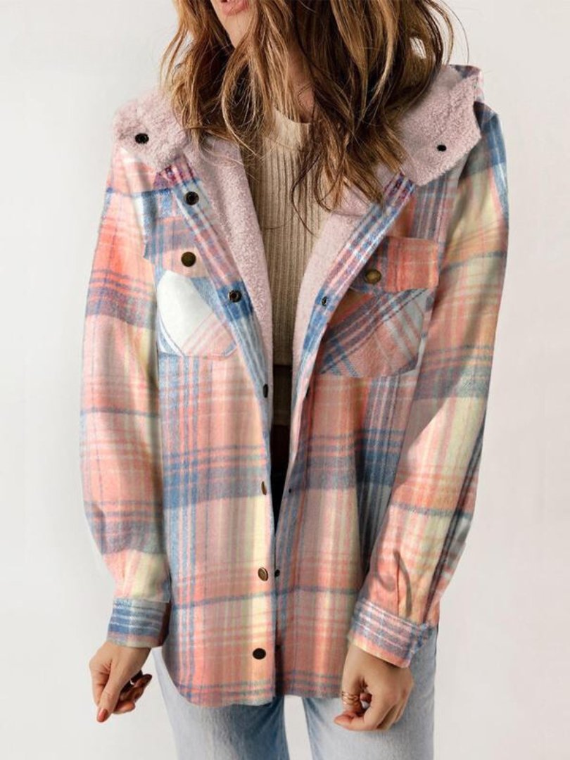 Eliza | Plaid Hooded Shirt Jacket