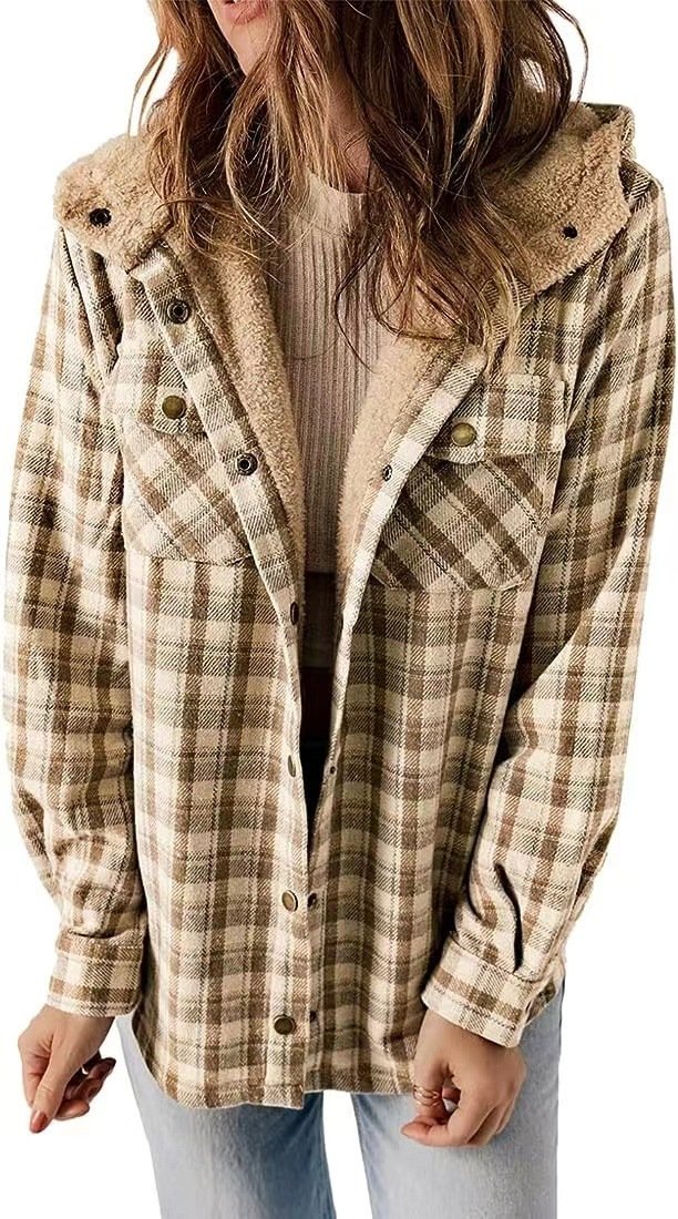 Eliza | Plaid Hooded Shirt Jacket