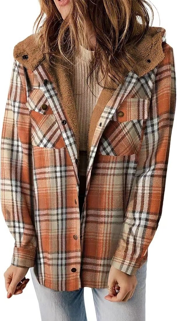 Eliza | Plaid Hooded Shirt Jacket