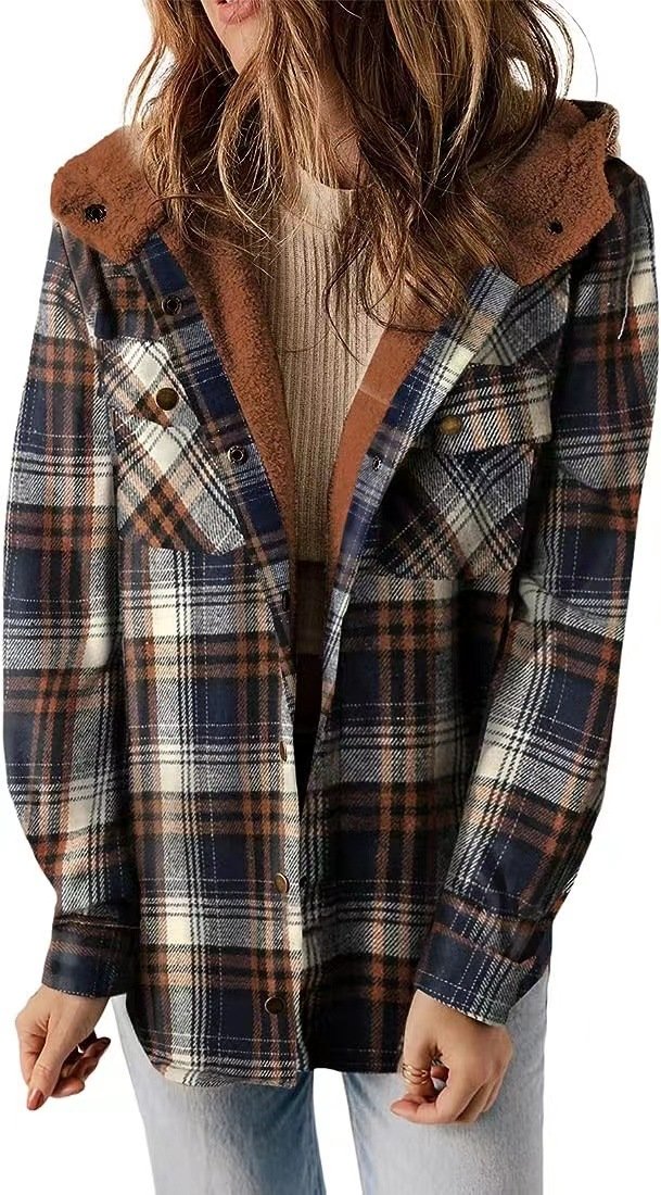 Eliza | Plaid Hooded Shirt Jacket