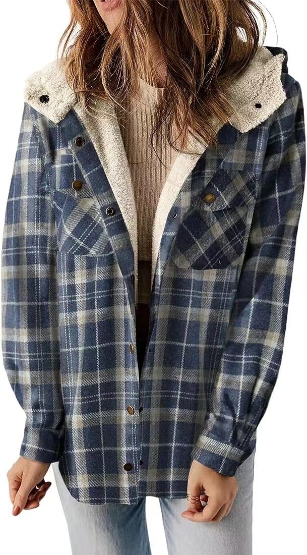 Eliza | Plaid Hooded Shirt Jacket